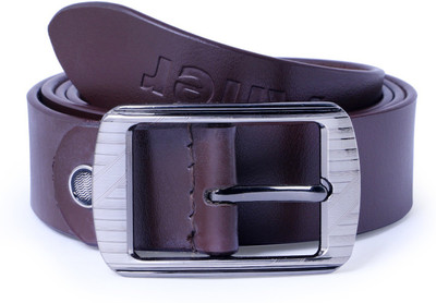 

Aller Men Casual Brown Genuine Leather Belt, Dark brown