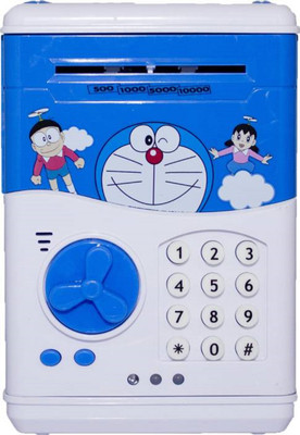 

AR Enterprises Speaking Money Safe For Kids with Smart Electronic Lock | Piggy Bank for Coin/Bills, Doraemon ATM Piggy Bank, Safe Coin Bank (Blue) Coin Bank(Multicolor)