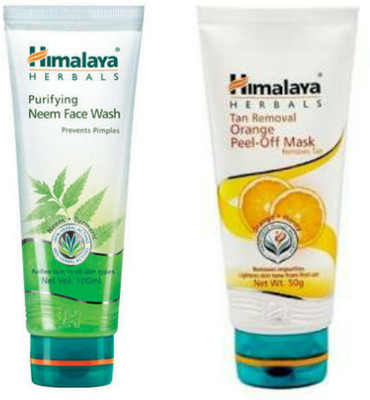 

Himalaya Purifying Neem Face Wash, Tan Removal Orange Peel Off Mask(Set of 2)