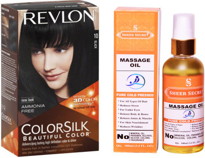 

Revlon BLACK 10 with SHEER SECRET COLD PRESSED MASSAGE OIL 100ML(Set of 2)