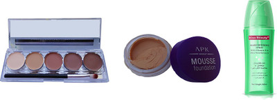 

KASCN ORIGINAL HIGH QUALITY PROFESSIONAL FOUNDATION,CONCEALER, MAKE UP FIXER COMBO KIT FOR ALL SKIN TONE(Set of 1)