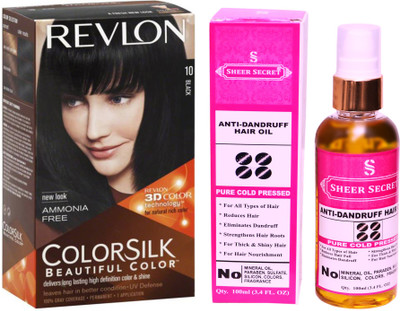 

Revlon BLACK 10 with SHEER SECRET COLD PRESSED ANTI DANDRUFF OIL 100ML(Set of 2)