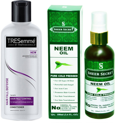 

TRESemme 190 ML HAIR FALL DEFENCE CONDITIONER with SHEER SECRET COLD PRESSED NEEM OIL 100ML(Set of 2)