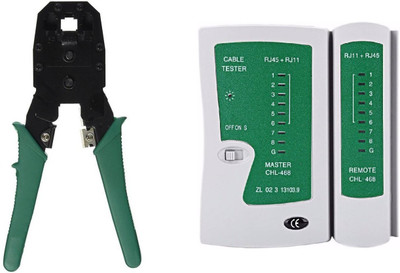 

Etake Green Portable Network Cable Tester Lan Tester With Crimping Tool RJ45 RJ11 RJ12 Cat5 Combo Set