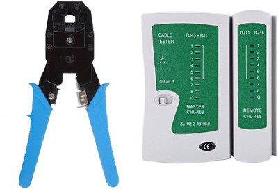 

Etake Network Cable Tester With Modular Crimping Tool, RJ45, RJ11 CAT5e/CAT6 LAN CUTTER With Cable Cutter Manual Crimper Combo Set