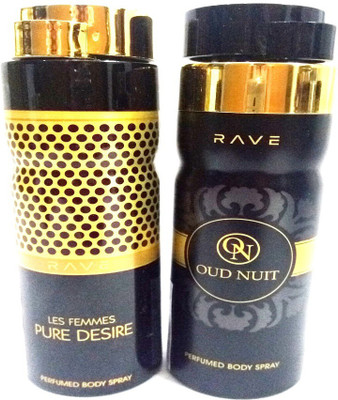 

RAVE PURE DESIRE AND OUD NUIT Perfume Body Spray - For Men & Women(400 ml, Pack of 2)