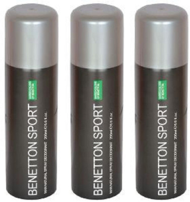 

Benetton BLACK Body Spray - For Men & Women(200 ml, Pack of 3)