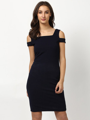 HARPA Women Bodycon Blue Knee Length Dress