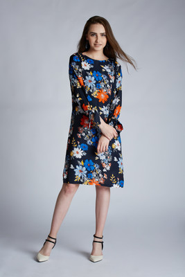 HARPA Women A-line Black Knee Length Dress
