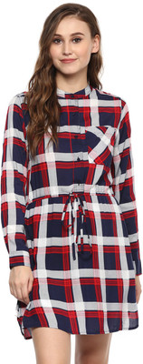HARPA Women Shirt Red Knee Length Dress