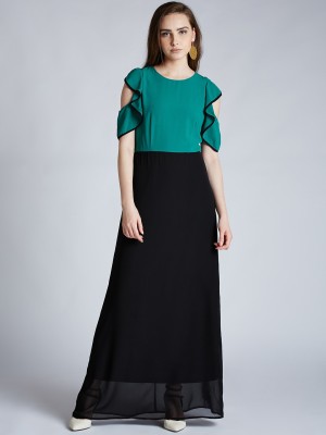 HARPA Women Maxi Green, Black Dress