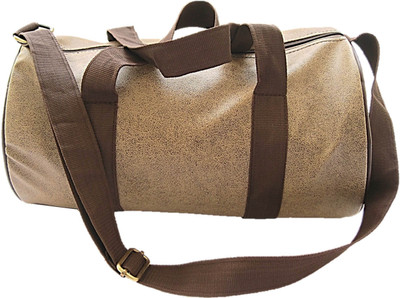 

Muccasacra Small weekender Duffle Gym Bag with 3 compartments (Shaded Brown) Gym Bag(Brown)