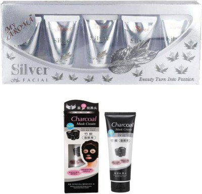 

My Aroma Silver Facial Kit With Charcoal Face Pack 480 g(Set of 2)