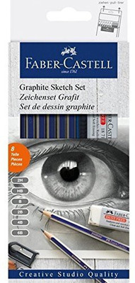 Faber-Castell Graphite 4H, 2H, H, HB, B, 2B, 4B, 6B Pencil(Pack of 8)