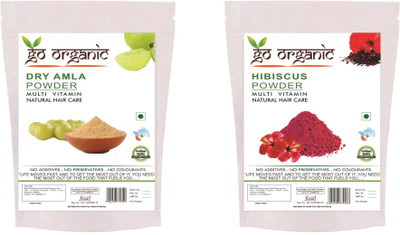

Go organic dry amla powder and hibiscus powder for hair(500 g)