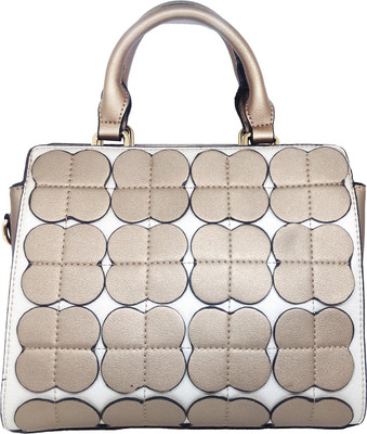 

Chalissa Hand-held Bag(White, Gold), Gold;white