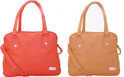 

Lady bar Shoulder Bag(Pink, Tan)