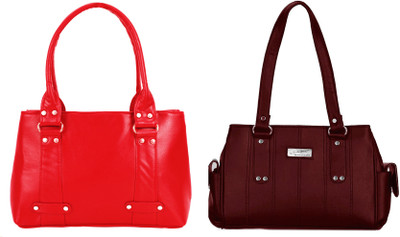 

Lady bar Shoulder Bag(Red, Maroon), Maroon;red