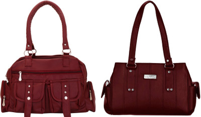 

Lady bar Shoulder Bag(Maroon, Maroon)