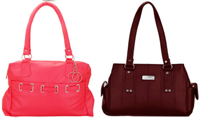 

Lady bar Shoulder Bag(Pink, Maroon), Maroon;pink