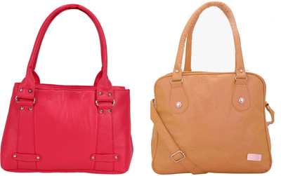 

Lady bar Shoulder Bag(Pink, Tan)