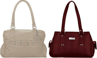 

Lady bar Shoulder Bag(Grey, Maroon)