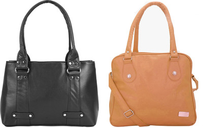 

Lady bar Shoulder Bag(Black, Tan)