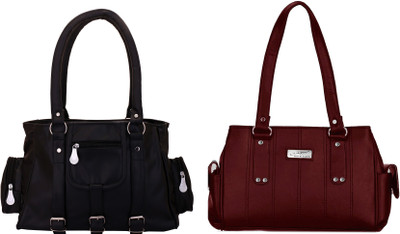 

Lady bar Shoulder Bag(Black, Maroon)