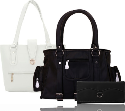 

Lady bar Shoulder Bag(Black, White)
