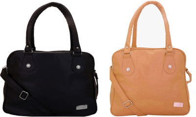 

Lady bar Shoulder Bag(Black, Tan)