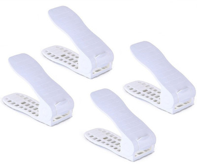 

SEVVY Shoe Slot Storage Organizer - Set of 4 | Shoe Slot Space Saver | Adjustable Shoe Storage Organiser Shoe Organizer - White Shoe Organizer( )