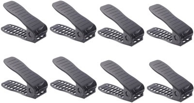 

SEVVY Shoe Slot Storage Organizer - Set of 8 | Shoe Slot Space Saver | Adjustable Shoe Storage Organiser Shoe Organizer - BLACK Shoe Organizer( )
