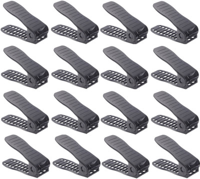 

SEVVY Shoe Slot Storage Organizer - Set of 16 | Shoe Slot Space Saver | Adjustable Shoe Storage Organiser Shoe Organizer - BLACK Shoe Organizer( )