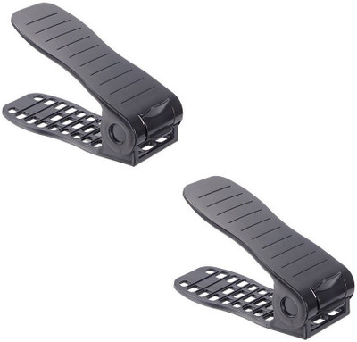 

SEVVY Shoe Slot Storage Organizer - Set of 2 | Shoe Slot Space Saver | Adjustable Shoe Storage Organiser Shoe Organizer - BLACK Shoe Organizer( )