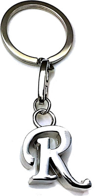 

GCT Alphabet Letter R Silver Metal Keyring for Men Women Boys Girls Car Bike Key Chain