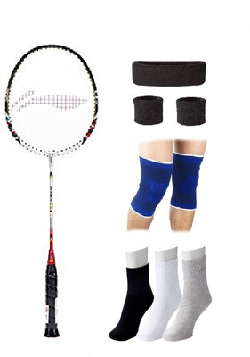 

Li-Ning Combo of Q8 Badminton Racquet & 4 Other items Badminton Kit