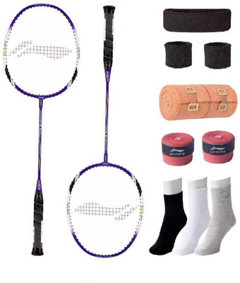 

Li-Ning Combo of Q20 Badminton Racquet (2 Pcs.), Grip & 4 Other items Badminton Kit