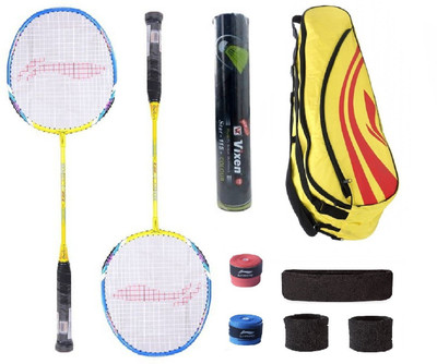 

Li-Ning Combo of XP-60 Badminton Racquet (2 Pcs.), Kit Bag, Grips & 3 Other Items Badminton Kit
