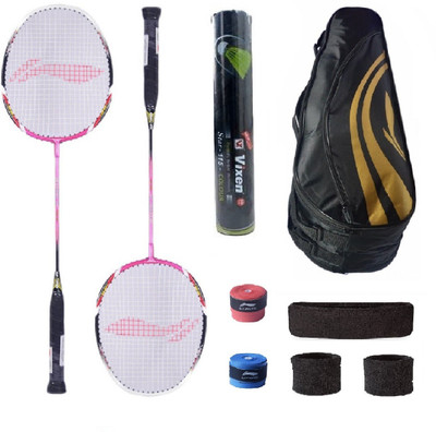 

Li-Ning Combo of XP-70 Badminton Racquet (2 Pcs.), Kit Bag, Grips & 3 Other Items Badminton Kit