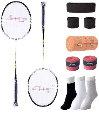 

Li-Ning Combo of XP-808 Badminton Racquet (2 Pcs.), Grip & 4 Other items Badminton Kit