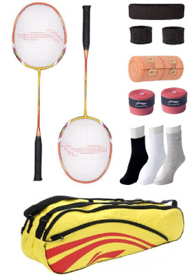 

Li-Ning Combo of XP-90 Badminton Racquet (2 Pcs.), Kit Bag, Grip & 4 Other items Badminton Kit