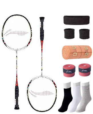 

Li-Ning Combo of Q8 Badminton Racquet (2 Pcs.), Grip & 4 Other items Badminton Kit