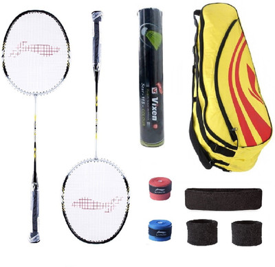 

Li-Ning Combo of XP-808 Badminton Racquet (2 Pcs.), Kit Bag, Grips & 3 Other Items Badminton Kit