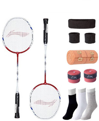 

Li-Ning Combo of XP-809 Badminton Racquet (2 Pcs.), Grip & 4 Other items Badminton Kit