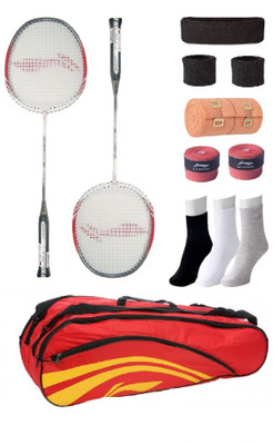 

Li-Ning Combo of XP-80 Badminton Racquet (2 Pcs.), Kit Bag, Grip & 4 Other items Badminton Kit