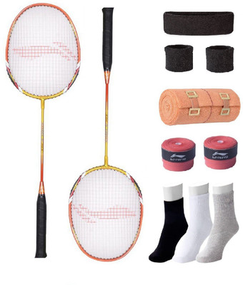 

Li-Ning Combo of XP-90 Badminton Racquet (2 Pcs.), Grip & 4 Other items Badminton Kit