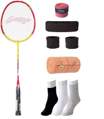 Li-Ning Combo of XP-807 Badminton Racquet, Grip & 4 Other items Badminton Kit
