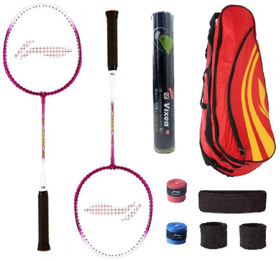 

Li-Ning Combo of XP-708 Badminton Racquet (2 Pcs.), Kit Bag, Grips & 3 Other Items Badminton Kit