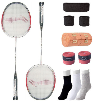 

Li-Ning Combo of XP-80 Badminton Racquet (2 Pcs.), Grip & 4 Other items Badminton Kit