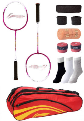 

Li-Ning Combo of XP-708 Badminton Racquet (2 Pcs.), Kit Bag, Grip & 4 Other items Badminton Kit
